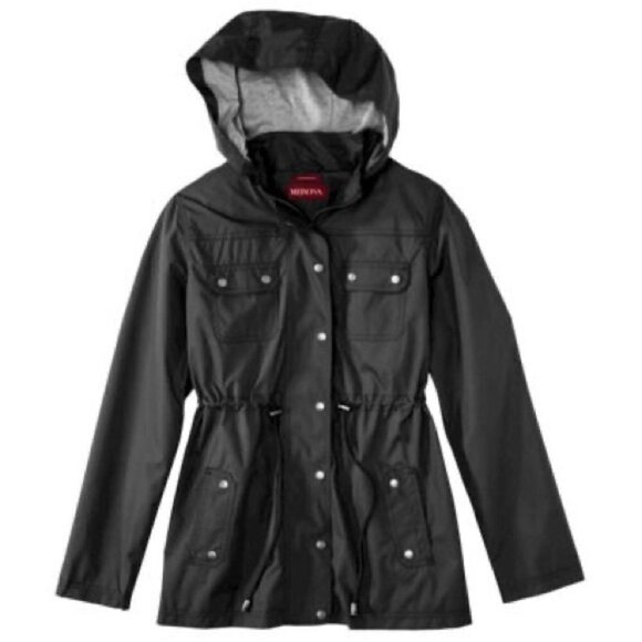 Black Utility Water-Resistant Rain Jacket - Small - Picture 1 of 10